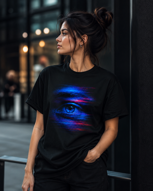 Black Unisex Graphic T-Shirt – Blue Eye Design