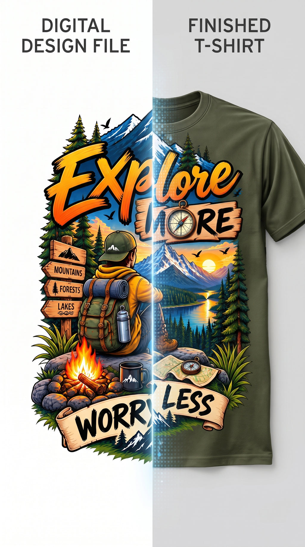 Adventure T-Shirt Design — Print-Ready Digital Download