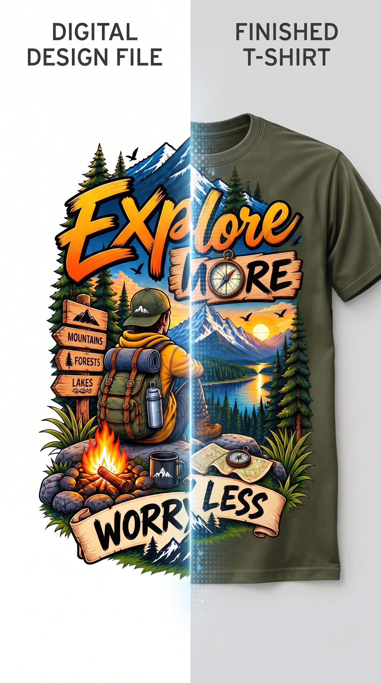 Adventure T-Shirt Design — Print-Ready Digital Download