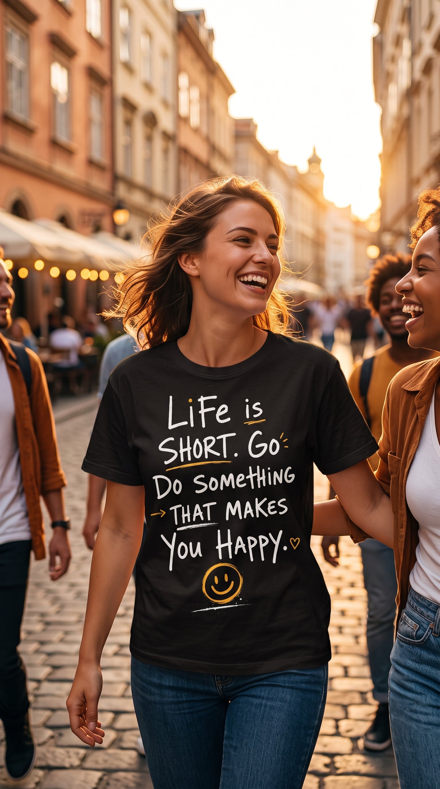 Life Is Short T-Shirt Design | Motivational Streetwear PNG