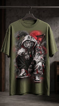 White Tiger Samurai Streetwear T-Shirt | Japanese Dragon Urban Graphic Tee