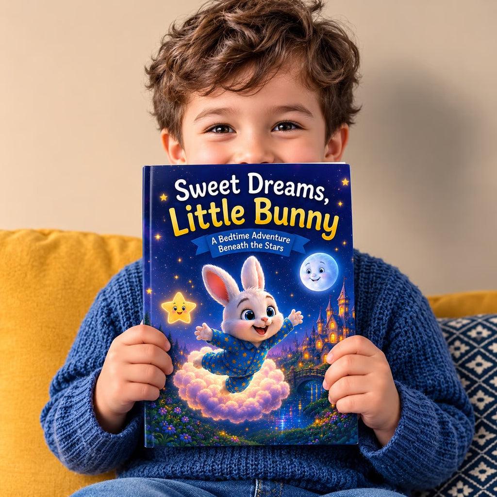Cover of My Kids Dreams, Little Bunny bedtime storybook featuring an adorable bunny character