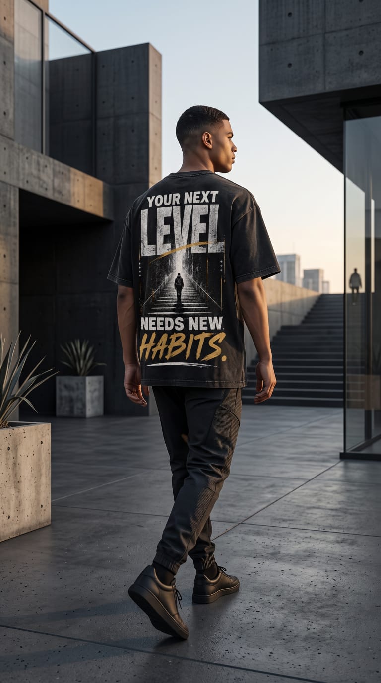 Your Next Level Needs New Habits — Motivational Streetwear Design