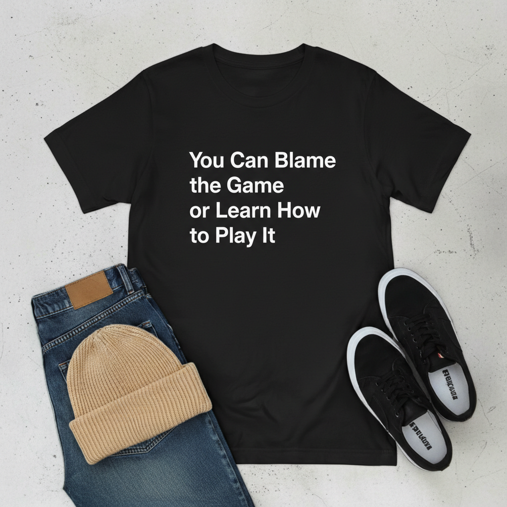 T-shirt noir avec typographie blanche motivationnelle